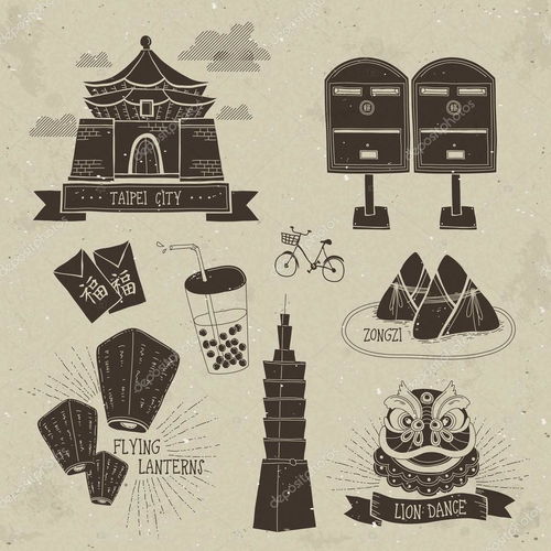 復(fù)古臺(tái)灣專業(yè)平面設(shè)計(jì) 紅色信封上的中文祝福與插圖的藝術(shù)融合